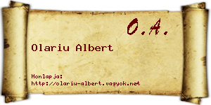 Olariu Albert névjegykártya